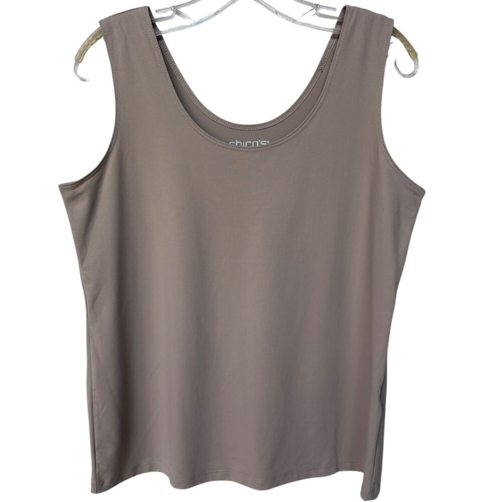 Chicos Neutral Tone Nylon Spandex Blend Foundation - Tank Top size L